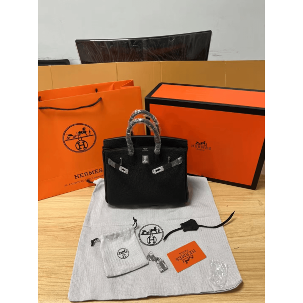Hermes Birkin 25 Black Brushed Palladium Hardware