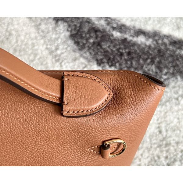 Hermes Kelly Mini Epsom Trench (S2) Palladium Hardware Brown