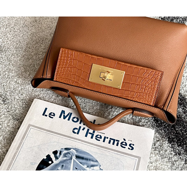 Hermes Kelly Mini Epsom Trench (S2) Palladium Hardware Brown