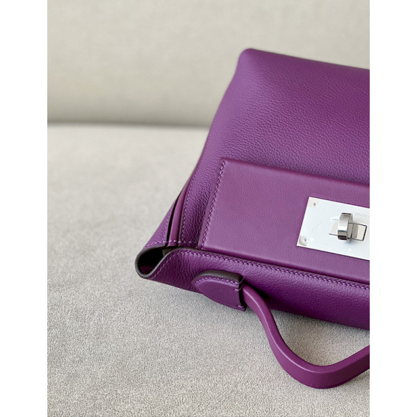 Hermes Kelly Pochette HSS Swift Nata(I2) And Nior(89)Gold Hardware Purple