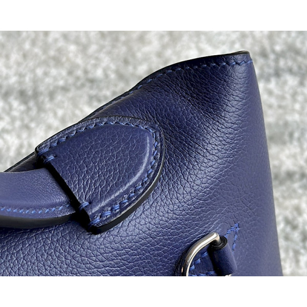 Hermes Kelly Cut 31 Epsom Malachite (Z6) Gold Hardware Dark Blue