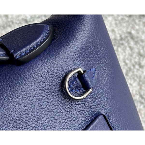 Hermes Kelly Mini Ostrich Rose Bubblegum (L4) Hardware Dark Blue