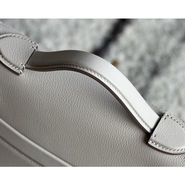 Hermes Kelly Pochette Alligator Nior (89) Palladium Hardware Grey
