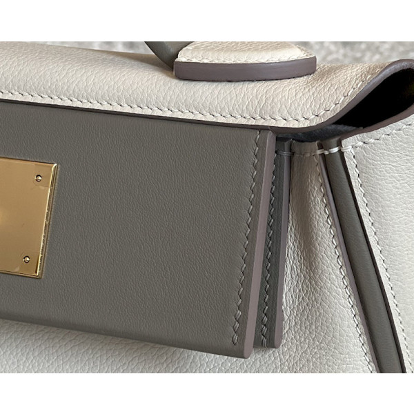 Hermes Kelly Pochette Lizard Rose Eglantine (P1) Gold Hardware Beige