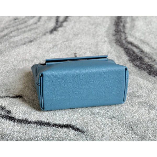 Hermes Kelly Cut 31 Epsom Rose Confetti (1Q) Gold Hardware Blue