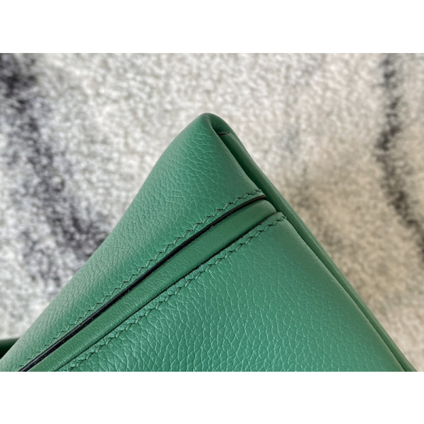Hermes Kelly Cut 31 Swift Rose Pourpre (L3) Gold Hardware Green
