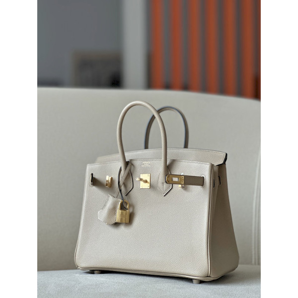 Hermes Birkin 25 Epsom Gris Tourterelle(81) Gold Hardware Beige