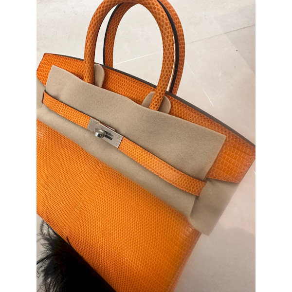 Hermes Birkin 25 Lizard Orange (93) Palladium Hardware