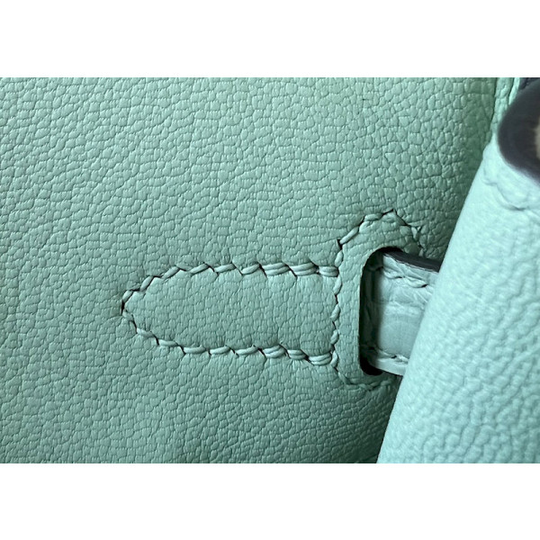 Hermes Kelly Pochette Swift Gold (37) Palladium Hardware Light Green