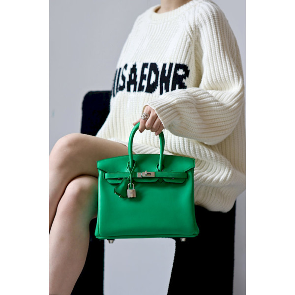 Hermes Birkin 25 Swift Menthe 6W Palladium Hardware Green