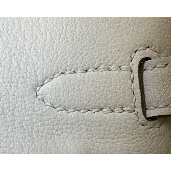 Hermes Birkin 25 Swift Mushroom OT Palladium Hardware White