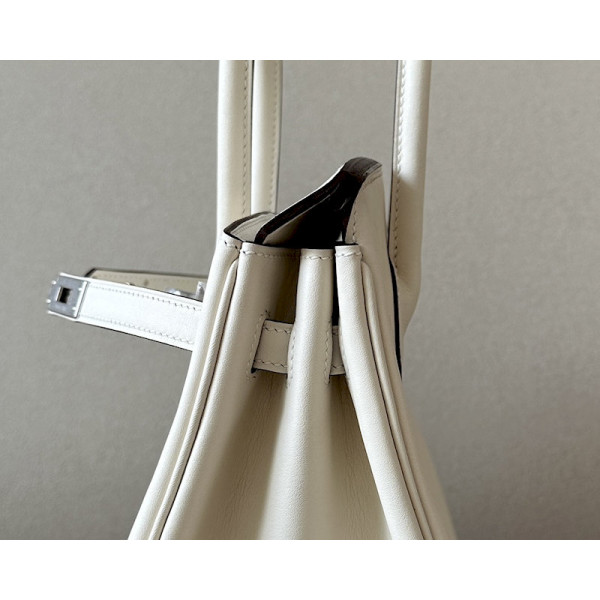 Hermes Birkin 25 Swift Nata I2 Palladium Hardware White