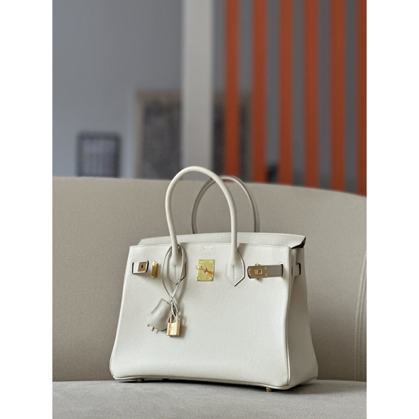 Hermes Birkin 30 Epsom Craie(10) Gold Hardware White