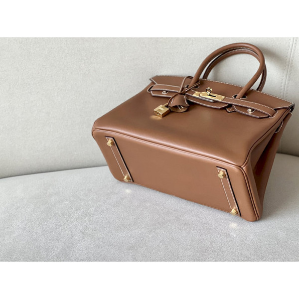 Hermes Birkin 30 Swift Gold 37 Gold Hardware Dark Brown
