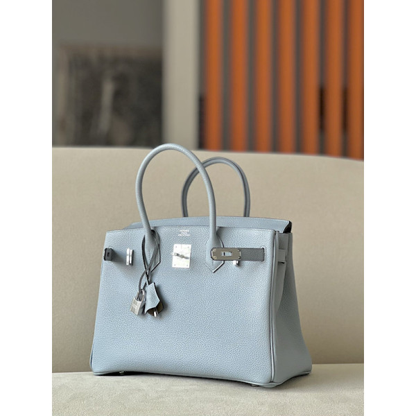 Hermes Birkin 30 Togo Light Blue De Weimar (D0) Palladium Hardware