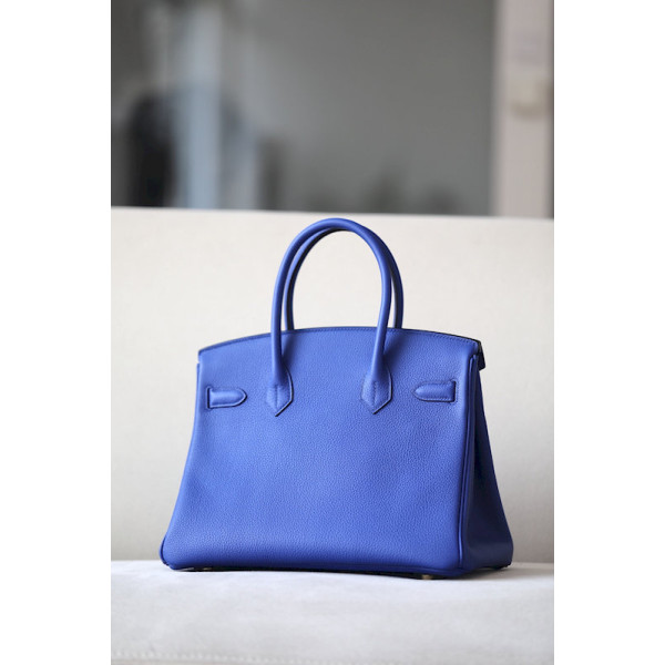 Hermes Birkin 30 Togo Blue Electric (7T) Gold Hardware