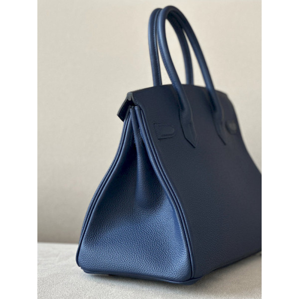 Hermes Birkin 30 Togo Blue Saphir (73) Gold Hardware