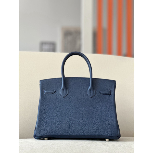 Hermes Birkin 30 Togo Blue Saphir (73) Gold Hardware