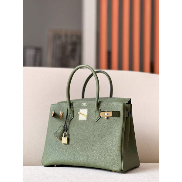 Hermes Birkin 30 Togo Canopee (V6) Gold Hardware Olive Green