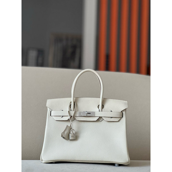 Hermes Birkin 30 Togo Craie(10) Palladium Hardware White