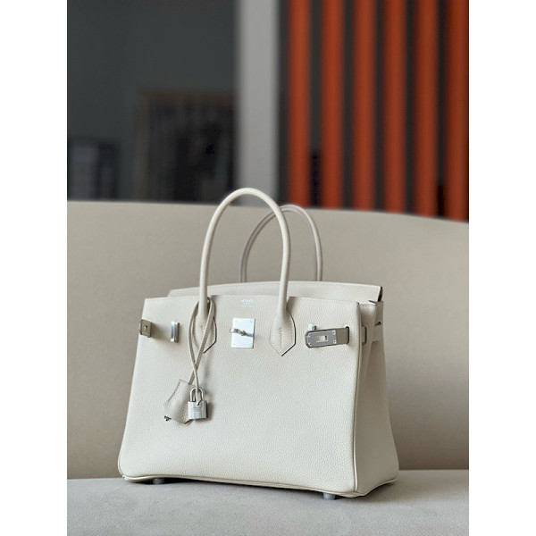 Hermes Birkin 30 Togo Craie(10) Palladium Hardware White