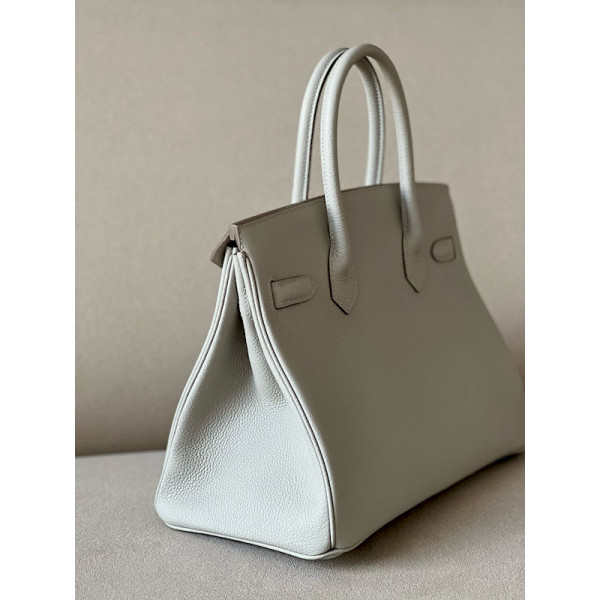 Hermes Birkin 30 Togo Gris Perle(80) Palladium Hardware White
