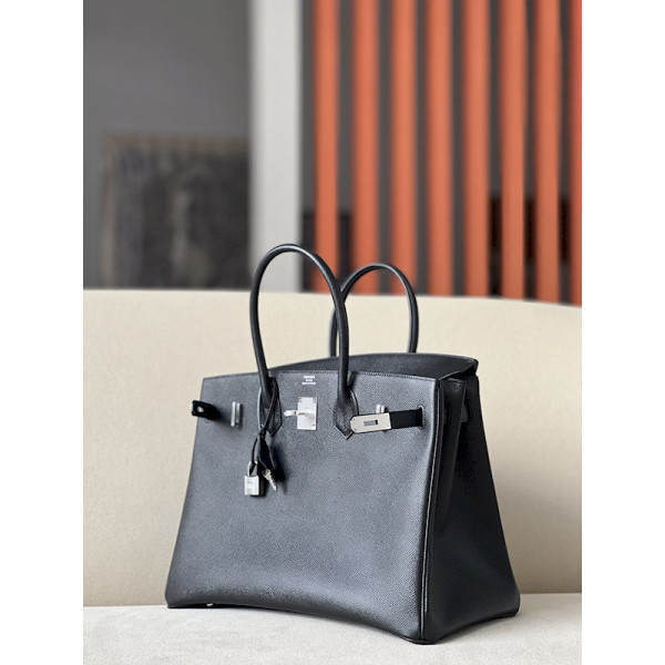 Hermes Birkin 35 Epsom Nior(89) Palladium Hardware Black
