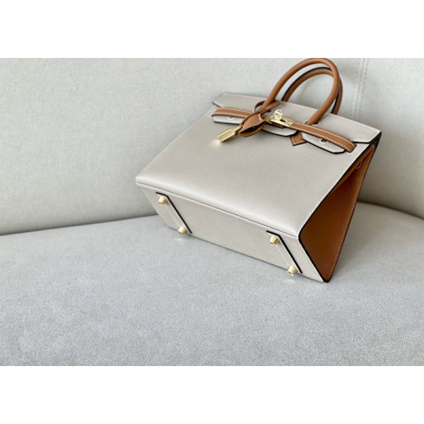 Hermes Birkin 25 Matte Niloticus Crocodile Mimosa Gold Hardware M9 Beige