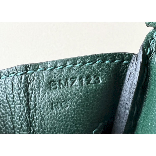 Hermes Birkin HSS 30 Ostrich Gris Agate(82) and Vert Titlen (1T) Gold Hardware Grey