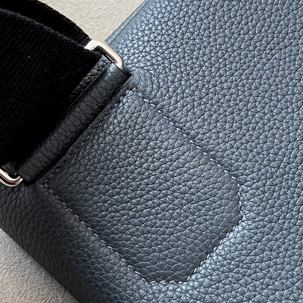 Hermes 24/24 Mini 21 Evercolor And Swift Blanc (01) Palladium Hardware Black