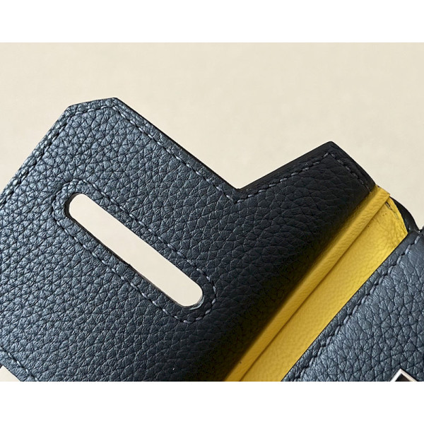Hermes 24/24 Mini 21 Evercolor And Swift Blanc (01) Palladium Hardware Black