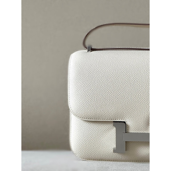 Hermes Constance 19 Epsom Lin(J7) Palladium Hardware White