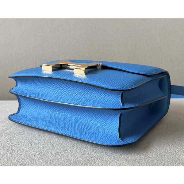 Hermes Constance 19 Epsom Gris Asphalte(M8) Palladium Hardware Blue
