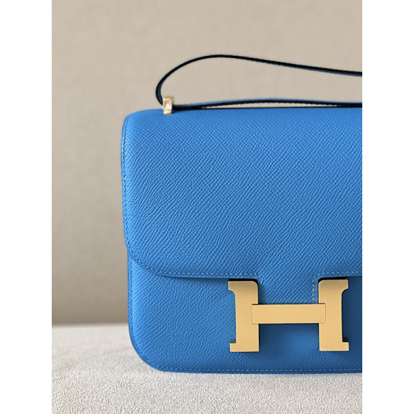 Hermes Constance 19 Epsom Gris Asphalte(M8) Palladium Hardware Blue