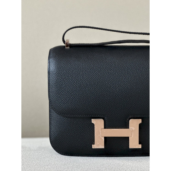 Hermes Constance 19 Epsom Jaune Amber(9D) Gold Hardware Black