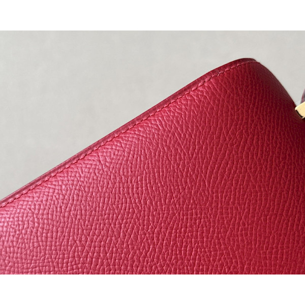 Hermes Constance 19 Epsom Nior(89) Rose Gold Hardware Red