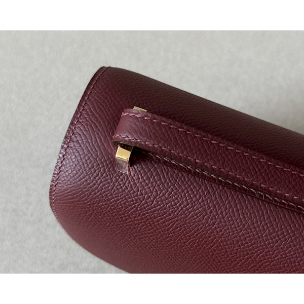 Hermes Constance 19 Epsom Rose Confetti(1Q) Palladium Hardware Dark Brown