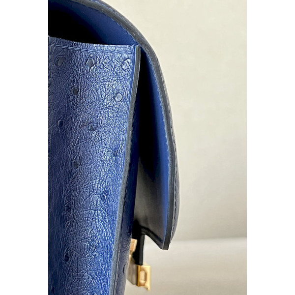 Hermes Constance 19 Lizard Ombre(1B) Gold Hardware Dark Blue