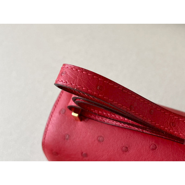 Hermes Constance 19 Matte Alligator Mimosa (M9) Palladium Hardware Red