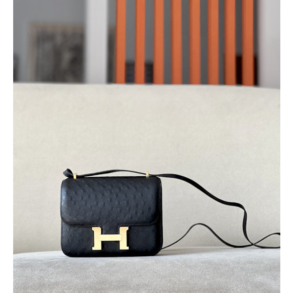 Hermes Constance 19 Epsom Vert Comics(0Z) Palladium Hardware Black
