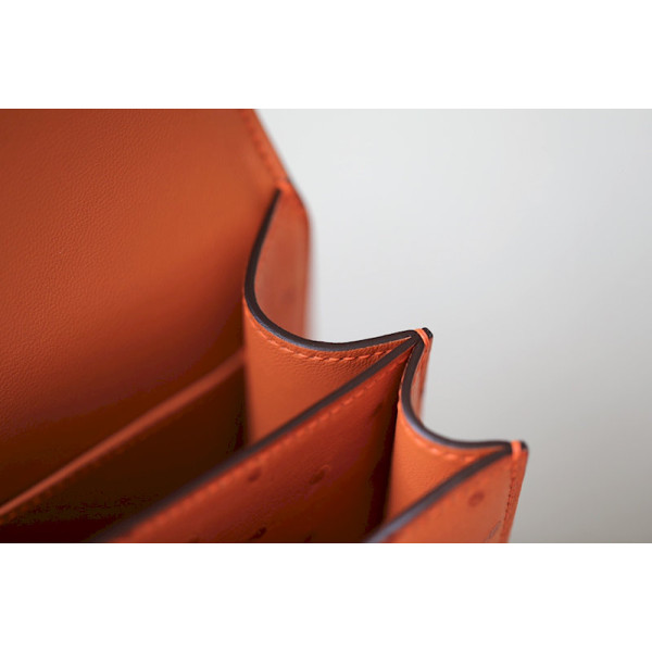 Hermes Constance 19 Lizard Etain(8F) Gold Hardware Orange