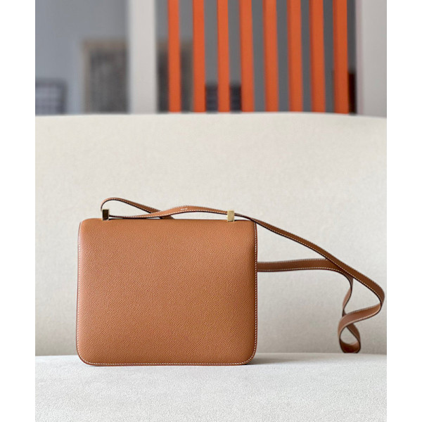 Hermes 24/24 Mini 21 Evercolor And Swift Craie (10) Palladium Hardware Brown