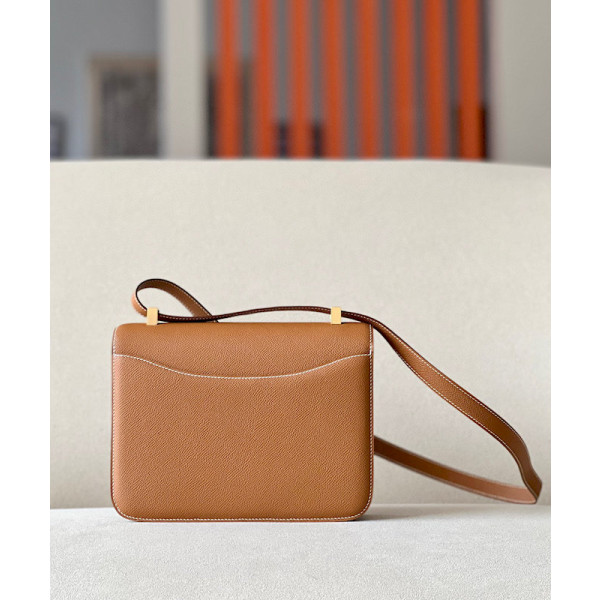 Hermes Kelly Pochette Lizard Blue Saphir (73) Palladium Hardware Brown