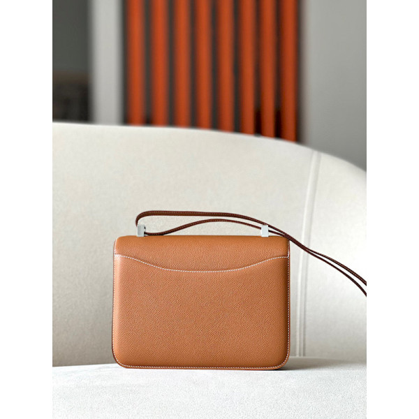 Hermes Kelly Pochette Lizard Ficelle (17) Palladium Hardware Brown
