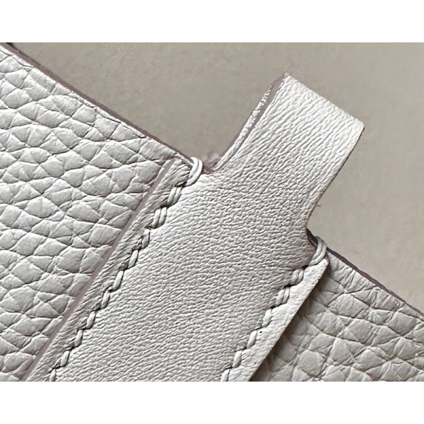 Hermes 24/24 Mini 21 Evercolor And Swift Gris Asphalte (M8) Gold Hardware White