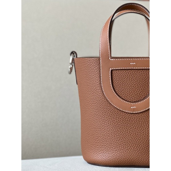 Hermes 24/24 Mini 21 Evercolor And Swift Vert Criquet (3I) Palladium Hardware Brown