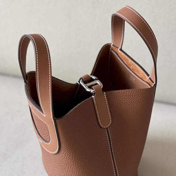 Hermes 24/24 Mini 21 Evercolor And Swift Vert Criquet (3I) Palladium Hardware Brown