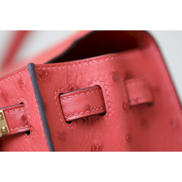 Hermes Kelly 25 Epsom Etain (8F) Palladium Hardware Red