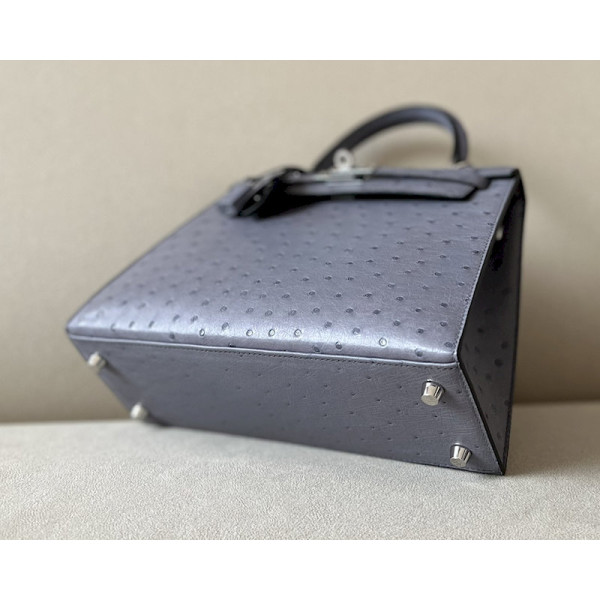 Hermes Kelly 28 Epsom Craie (10) Gold Hardware Agate Grey