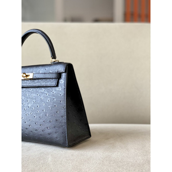 Hermes Kelly 28 Epsom Craie (10) Palladium Hardware Black